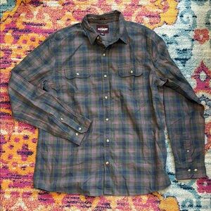 Blue and Green Casual Button Down Shirt with Classic Design